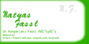 matyas fassl business card